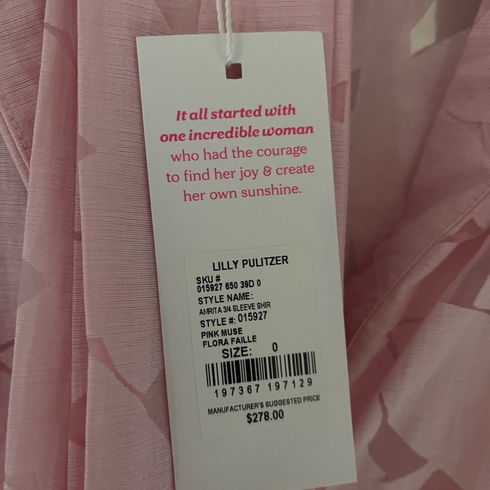 NWT Lily Pulitzer Amrita Pink Floral Button-Up Dress, Sz 0 - Picture 4 of 4